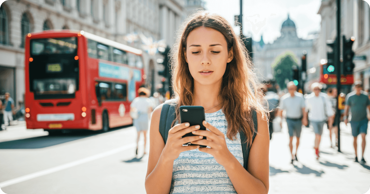 A woman browsing on her phone.