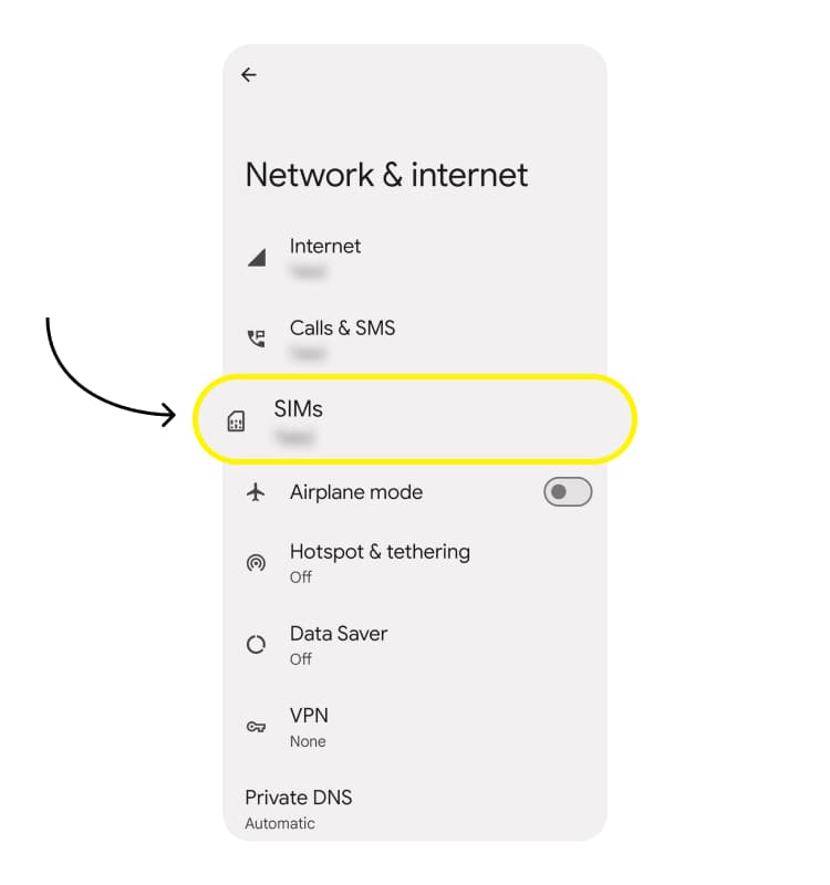 convert sim to esim pixel: step 1