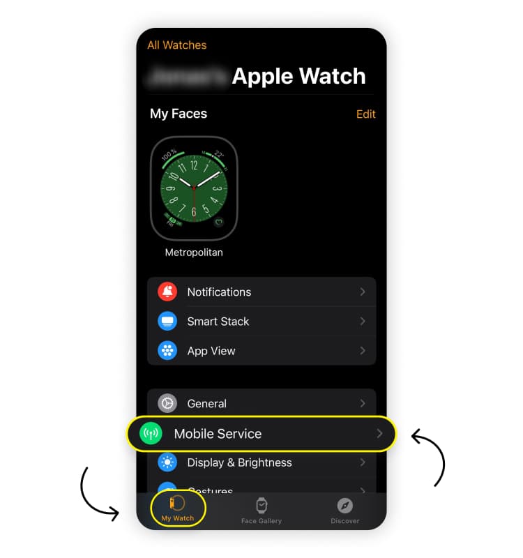 Set up Celullar Data on your Apple Watch: Step 1