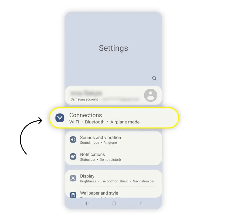Check hotspot data usage on Android: step 1