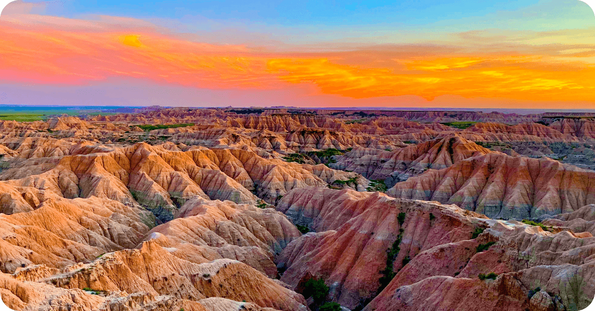 A view of the Badlands National Park