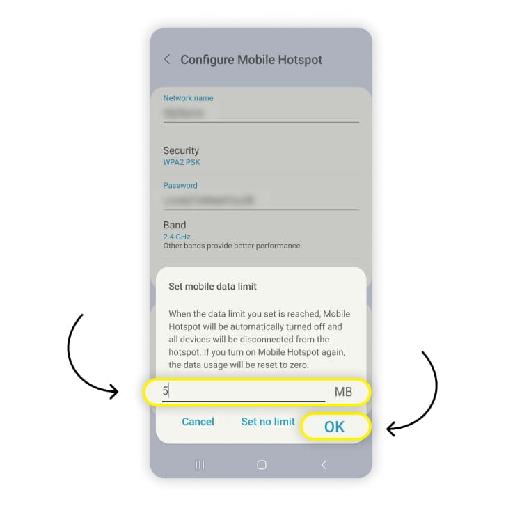 limit hotspot usage: step 4