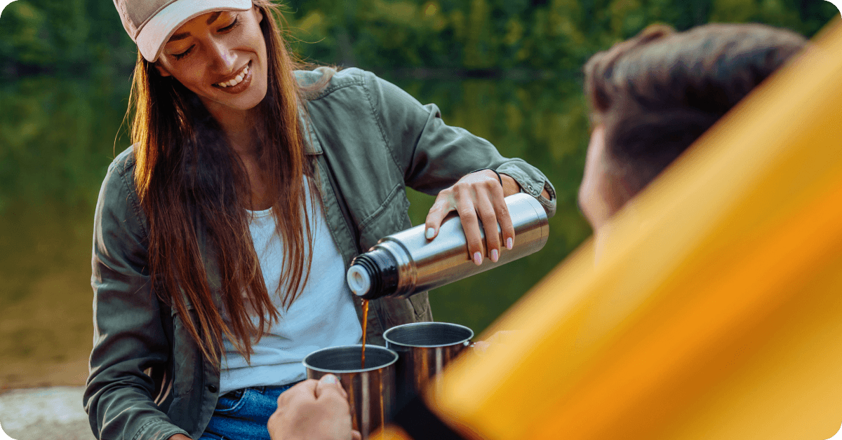 People having a picnic.