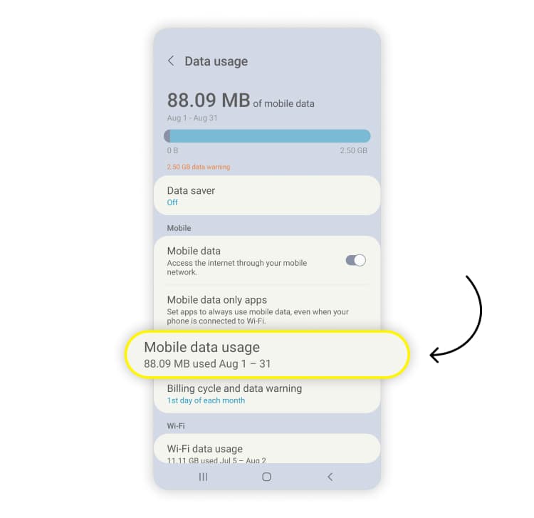 check hotspot usage: step 2