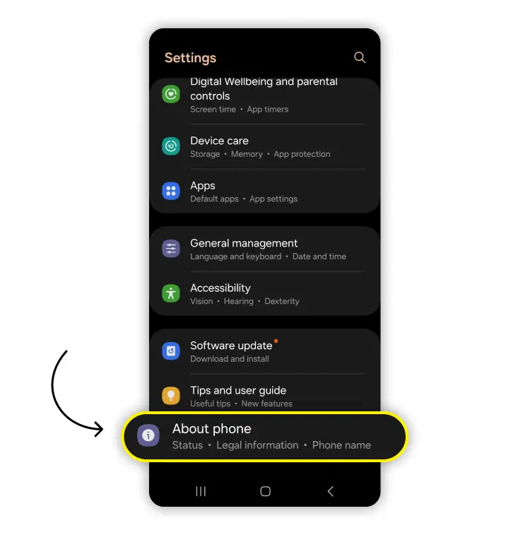 How to find the IMEI on an Android Step 2