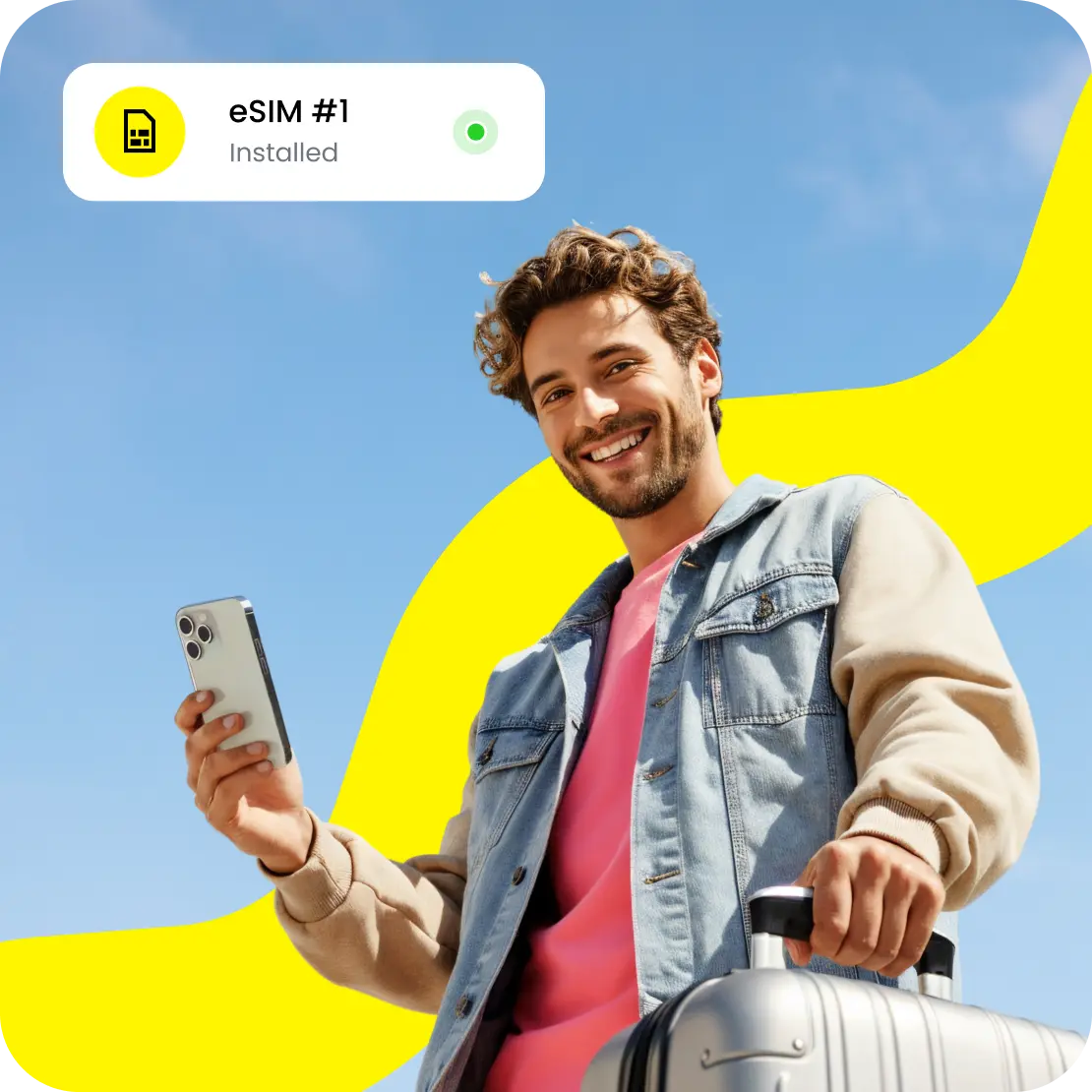 A man installs the Saily eSIM on his smartphone