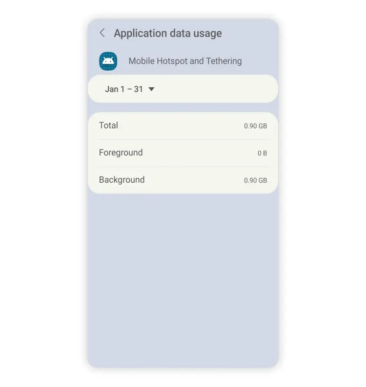 Check hotspot data usage on Android: step 5