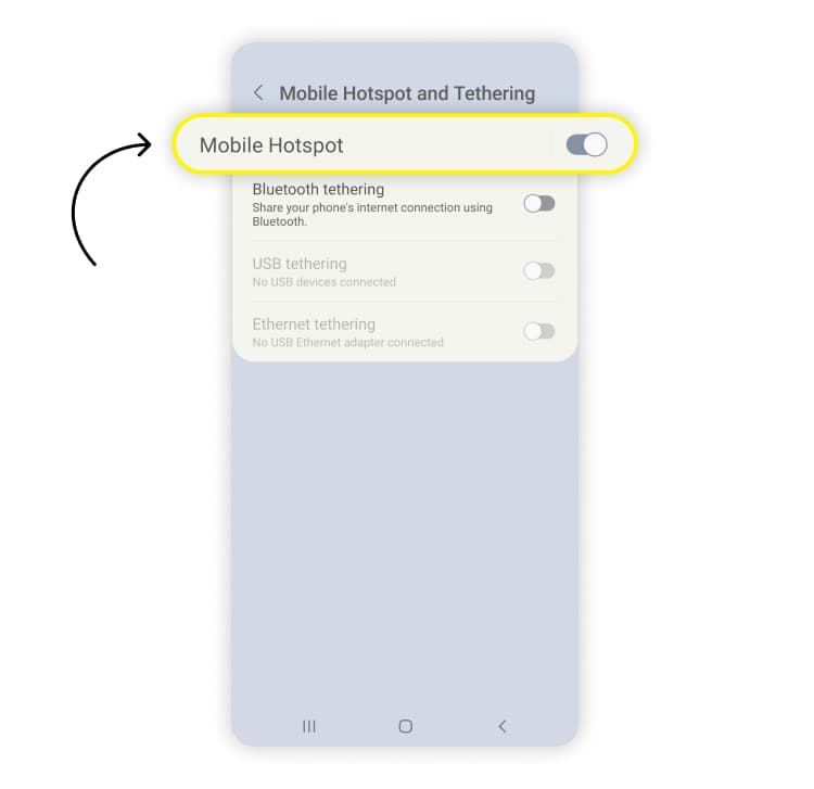 hotspot android: step 3