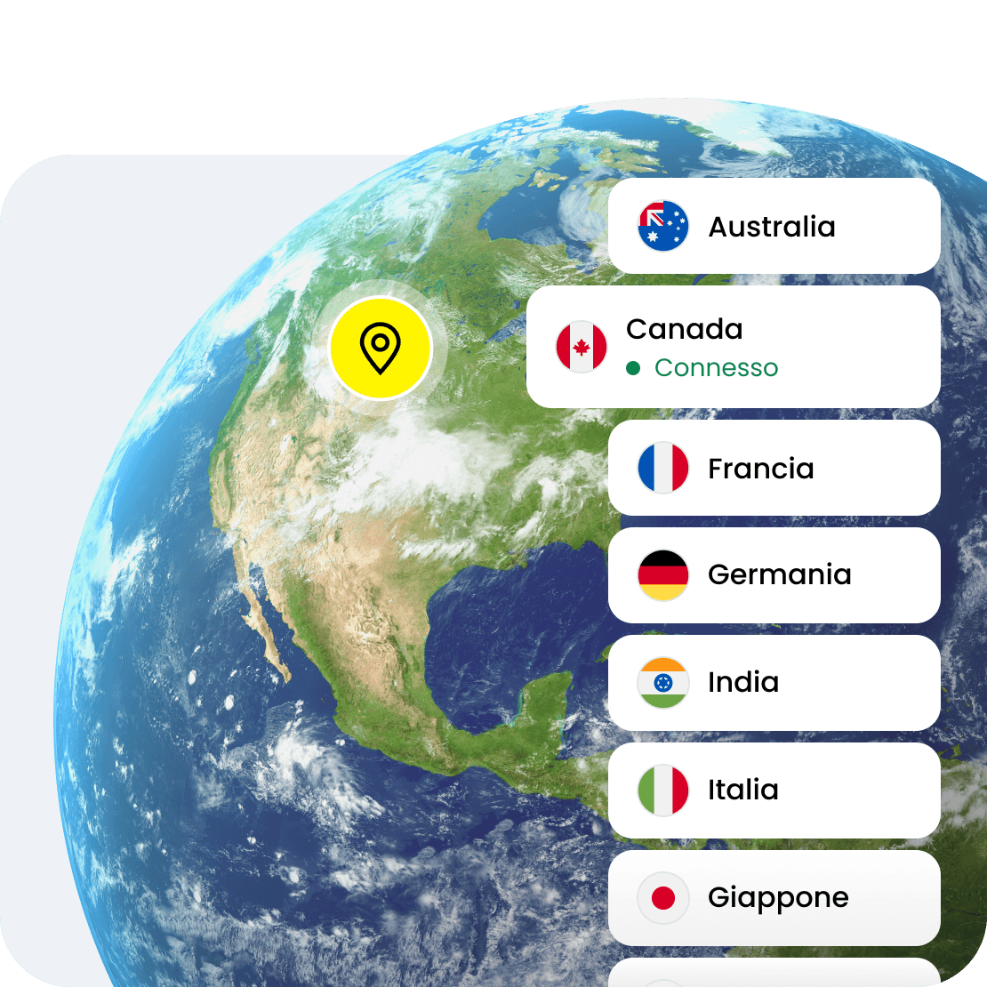 La funzione di posizione virtuale di Saily aiuta a migliorare la privacy durante la navigazione.