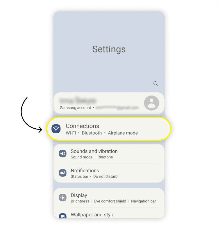 Set data warning on Android: step 1