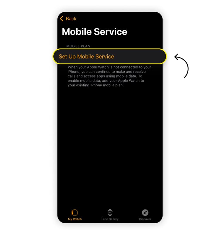 Set up Celullar Data on your Apple Watch: Step 2