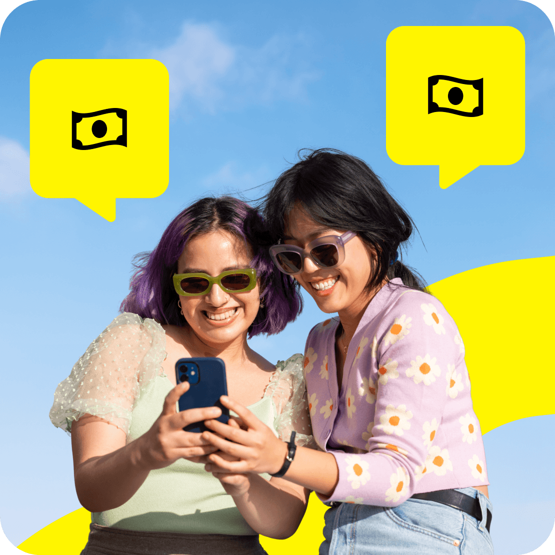 Para ciesząca się korzyściami z programu poleceń Saily.