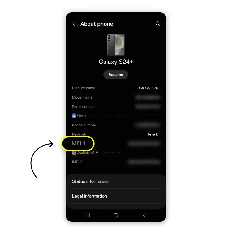 how to find imei number: step 2