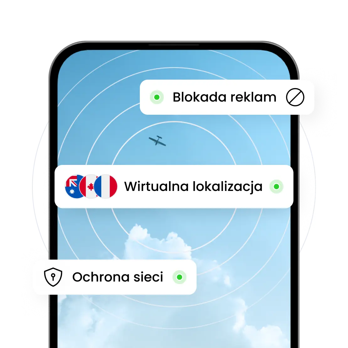 Funkcje bezpieczeństwa Saily obejmują blokadę reklam, wirtualną lokalizację i ochronę sieci.