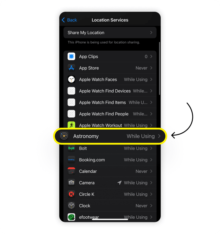 How to limit location services: step 3