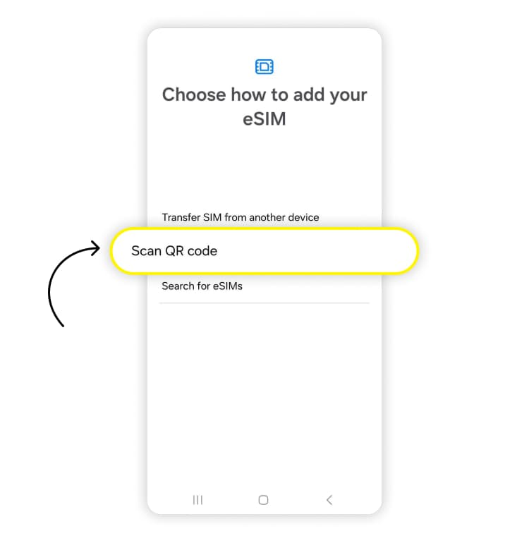 convert sim to esim samsung: step 4