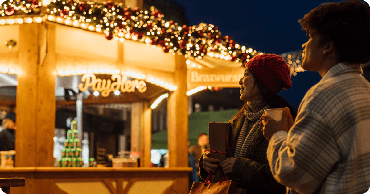 Christmas market in the evening
