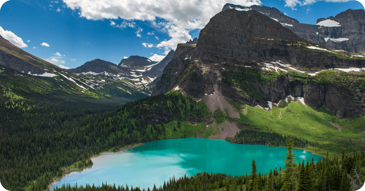 A view of Glacier National Park in Montana