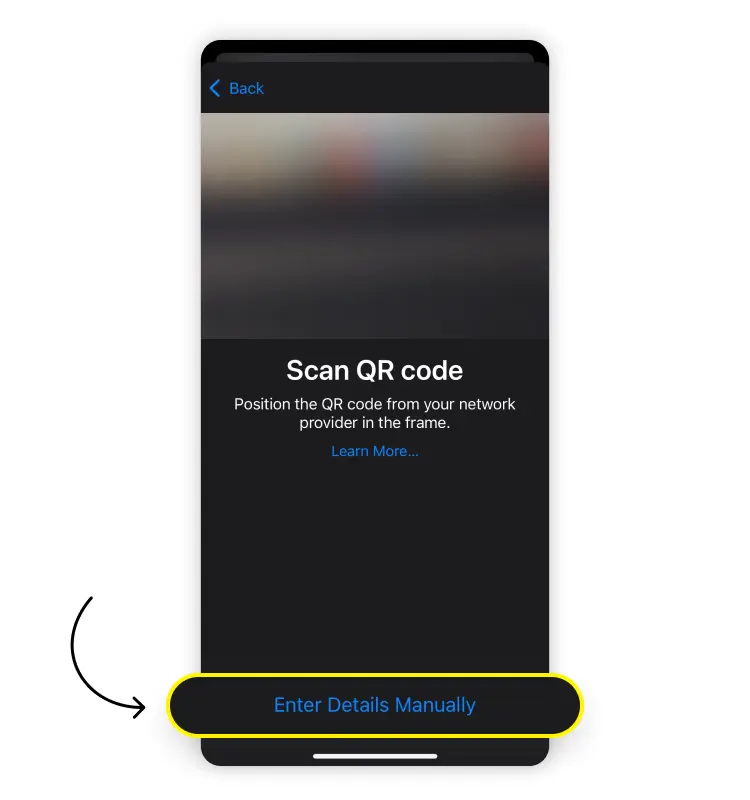 Manually installing an eSIM on your iPhone: Step 3