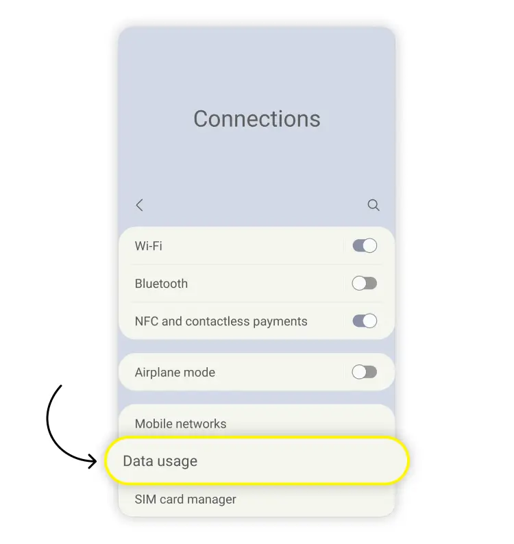 Check hotspot data usage on Android: step 2