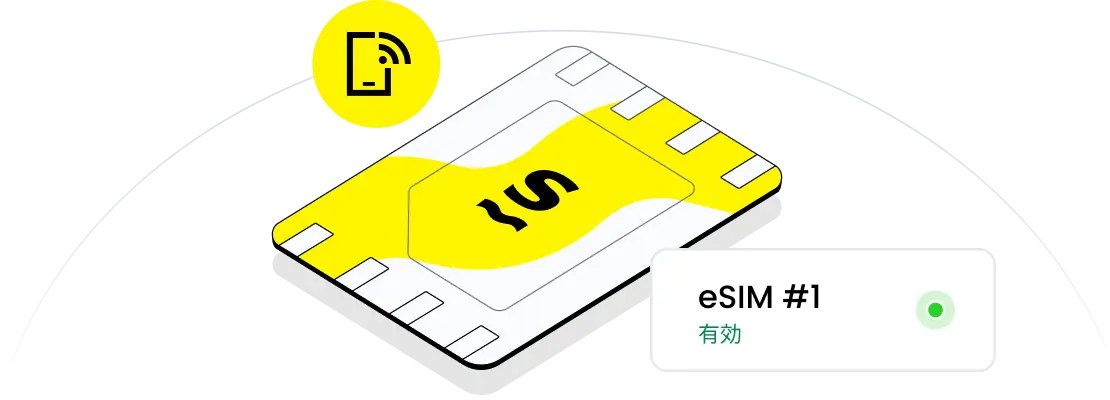 データプランが有効なeSIMカード。