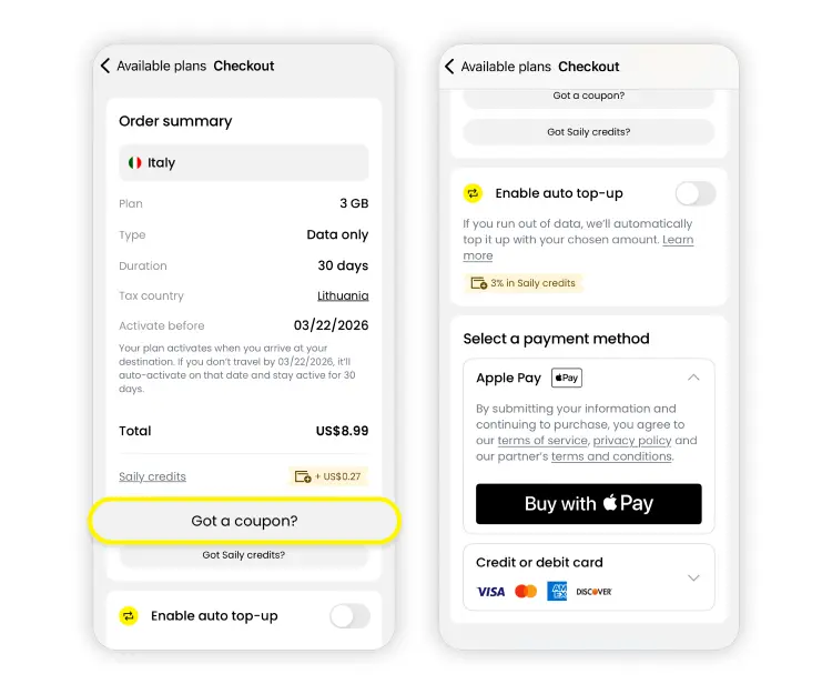 How to activate an eSIM plan on your iPhone 16 via the Saily app: Step 4