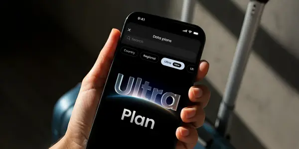 The Ultra plan tab on the Saily app.