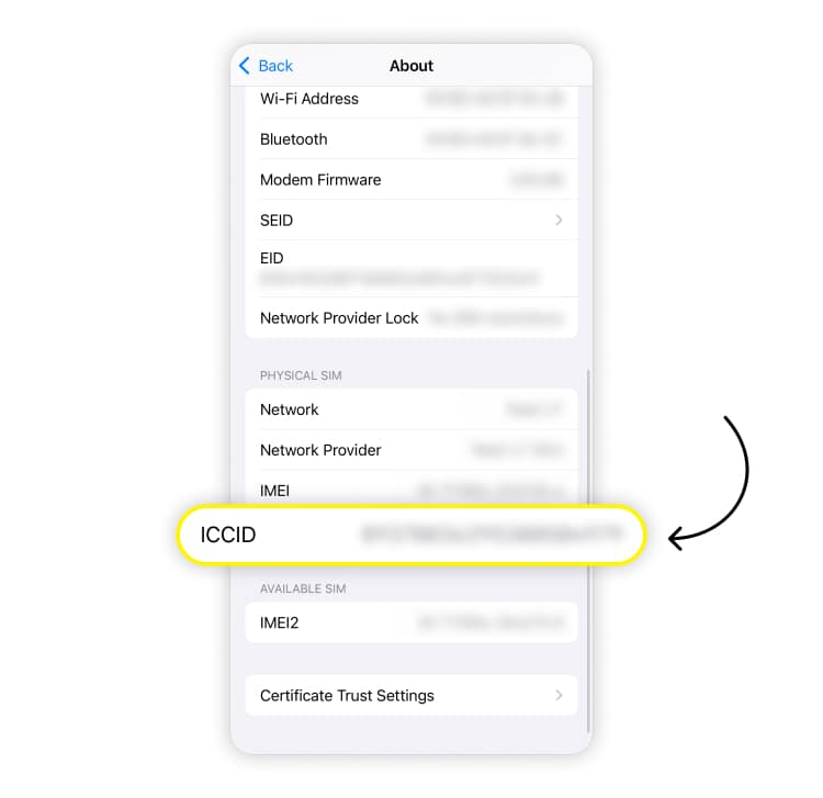 How to find the ICCID on an Android Start by opening the “Settings” app on your phone. Step 4