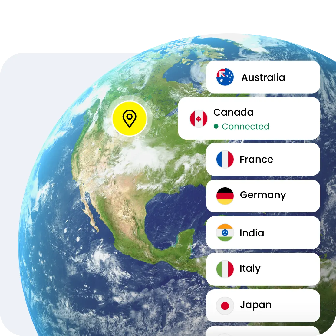 Saily’s virtual location feature helps increase privacy when browsing.