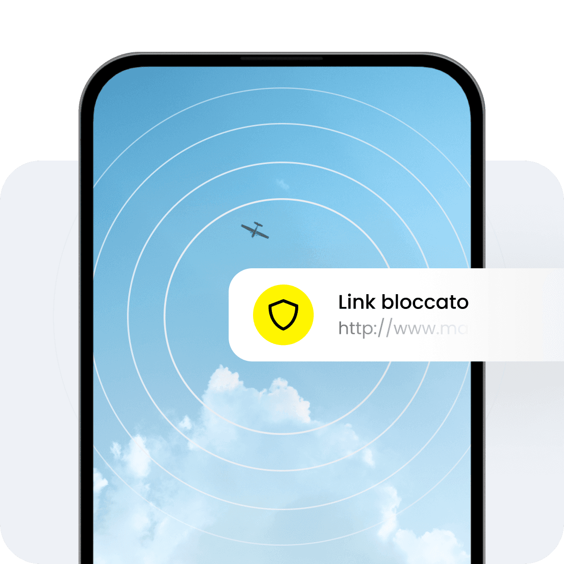 La funzionalità "Protezione web" di Saily riduce i siti web malevoli.