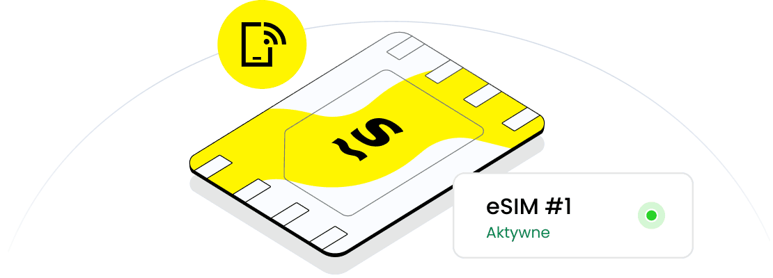 Karta eSIM z aktywnym pakietem danych.