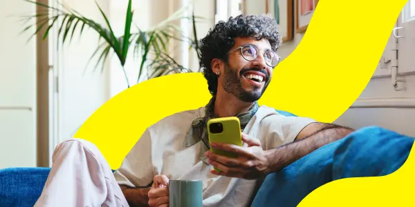 A man uses Saily’s built-in digital protection.