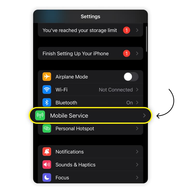 how to check current period roaming: step 1