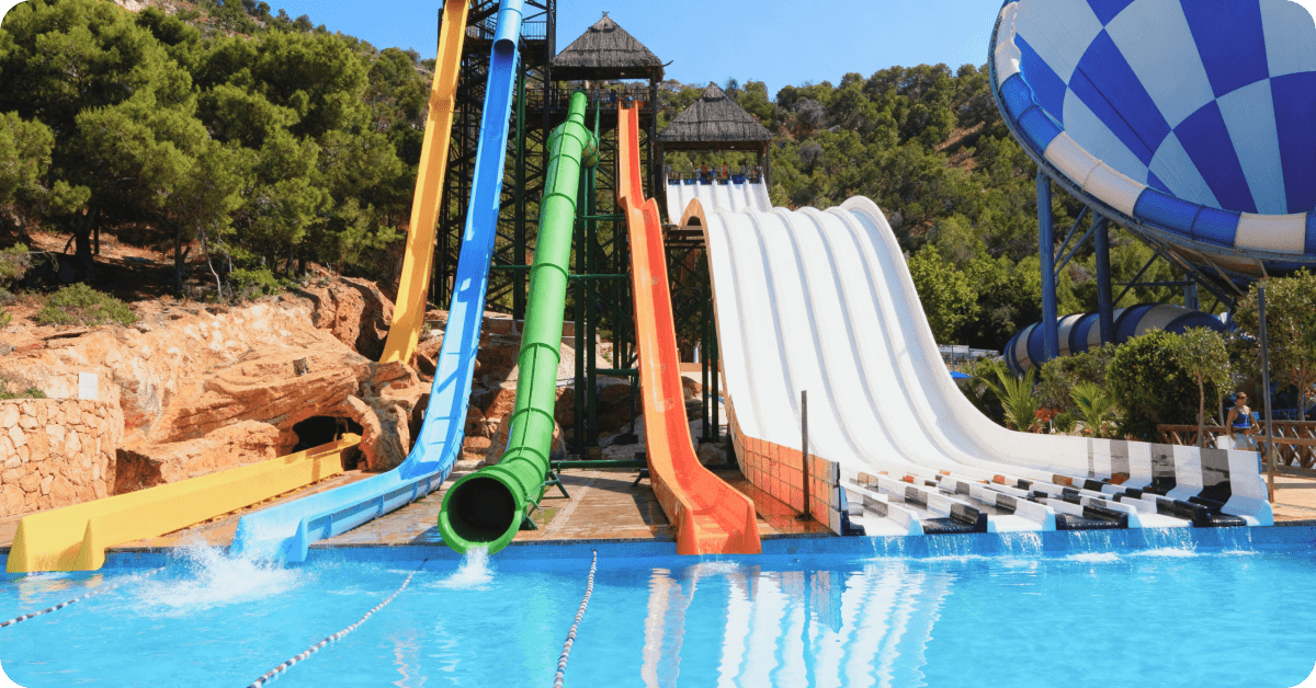 Water slides in Aqualandia.