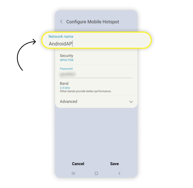 change hotspot password: step 5